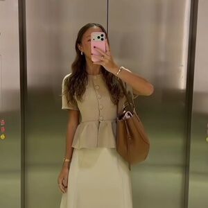 ZARA NWT Peplum Short Sleeve Cardigsn